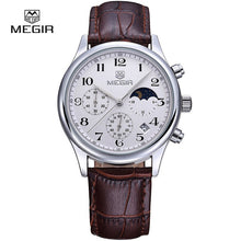 Load image into Gallery viewer, Megir fashion leather quartz watch