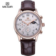 Load image into Gallery viewer, Megir fashion leather quartz watch