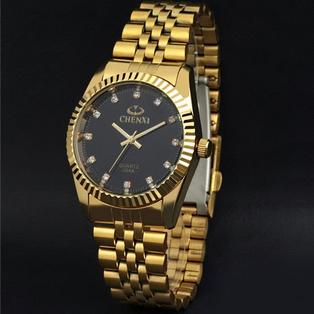 Golden New Clock gold Fashion Men watc