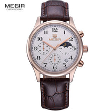 Load image into Gallery viewer, Megir fashion leather quartz watch