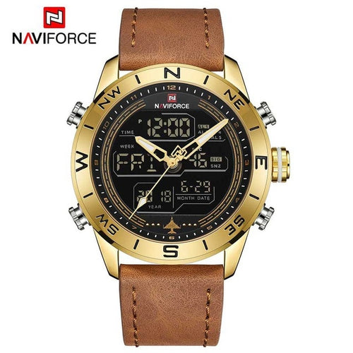 NAVIFORCE 9144 Fashion Gold Men Sport Watches