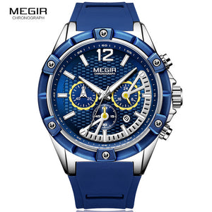 Megir Men's Rose Gold Chronograph Quartz Wrist Watches