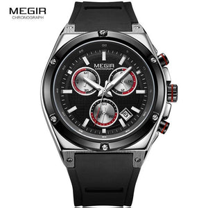 Megir Sports Silicone Chronograph Quartz Watches