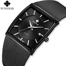 Load image into Gallery viewer, WWOOR Men Watches  Luxury Square Clock